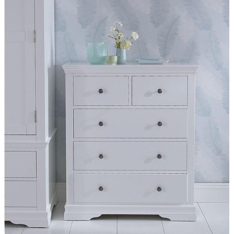 Swafield Grey & Pine Chest Of 5 Drawers